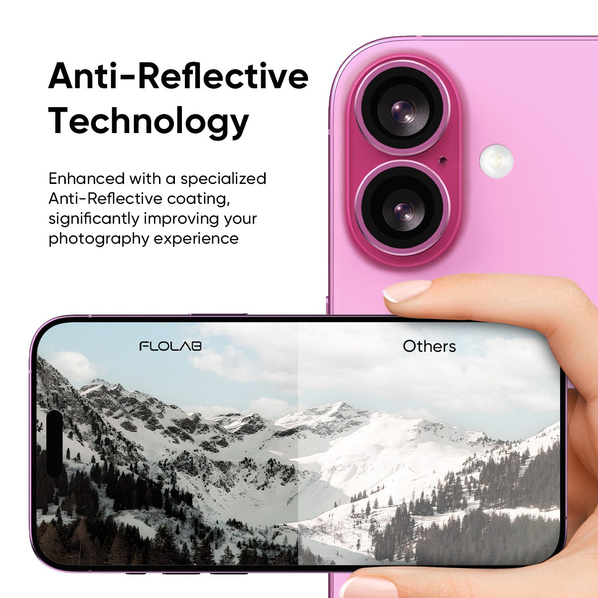 NanoArmour for iPhone 16 / iPhone 16 Plus Anti-Reflective Camera Protector - Match 5 iPhone 16 Colors