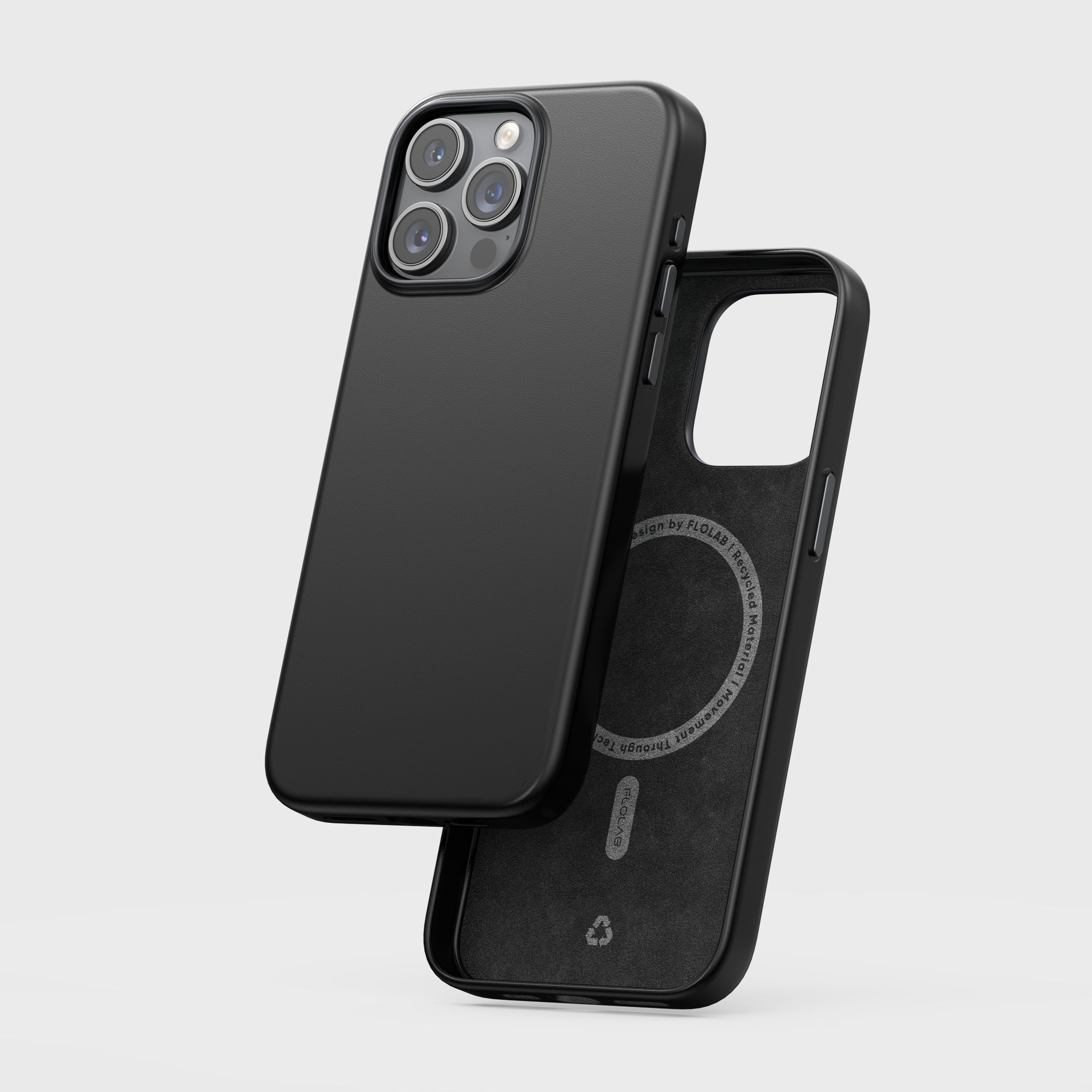 Leather Phone Case for iPhone 15 Series TerraTact Series NAPA Leather - Midnight Black