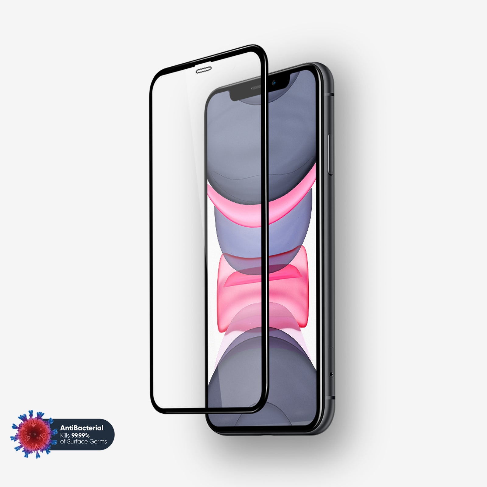 NanoArmour 3D for iPhone 11 Screen Protector Antimicrobial Edge-to-Edge