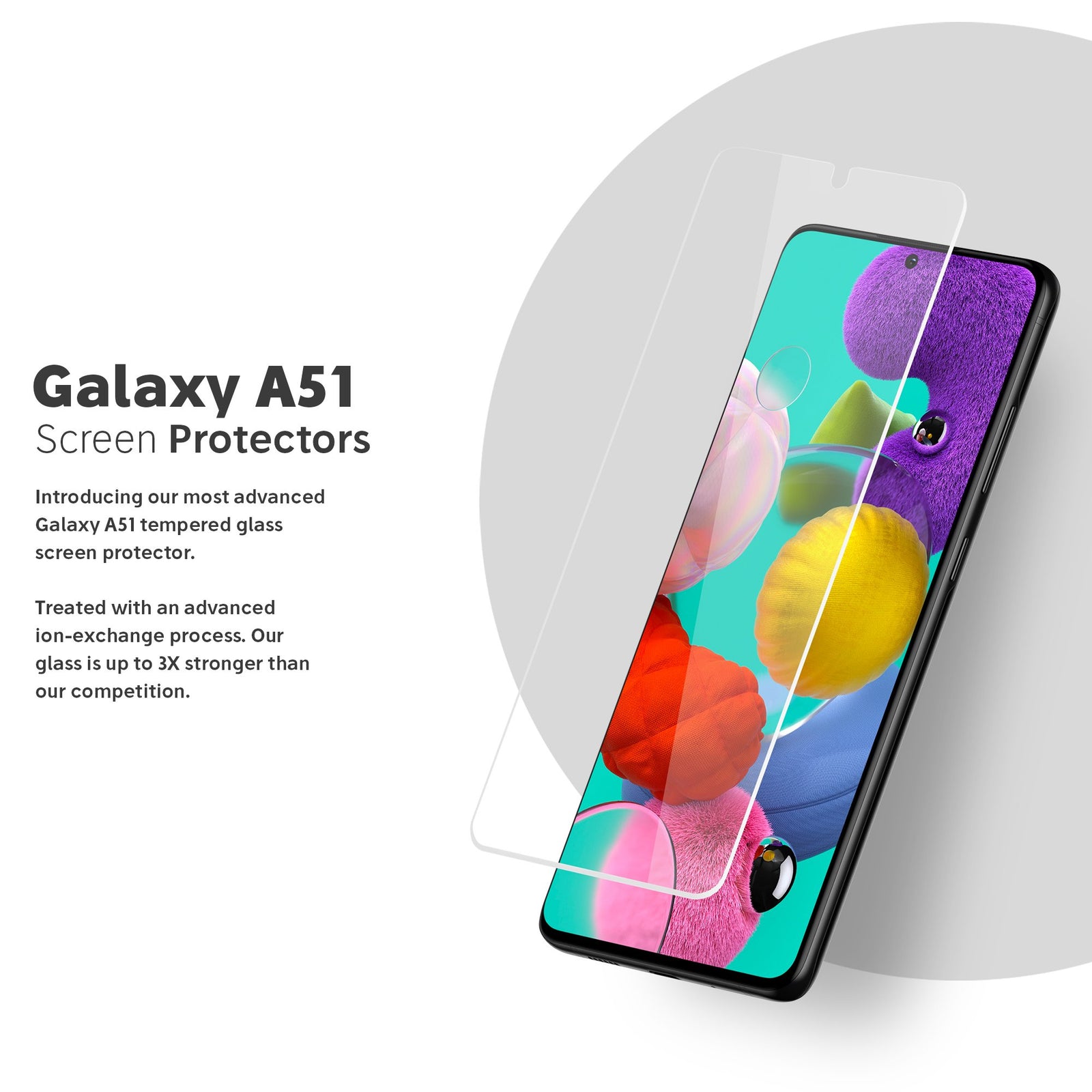 NanoArmour for Samsung Galaxy A51 Best Screen Protector Case Friendly