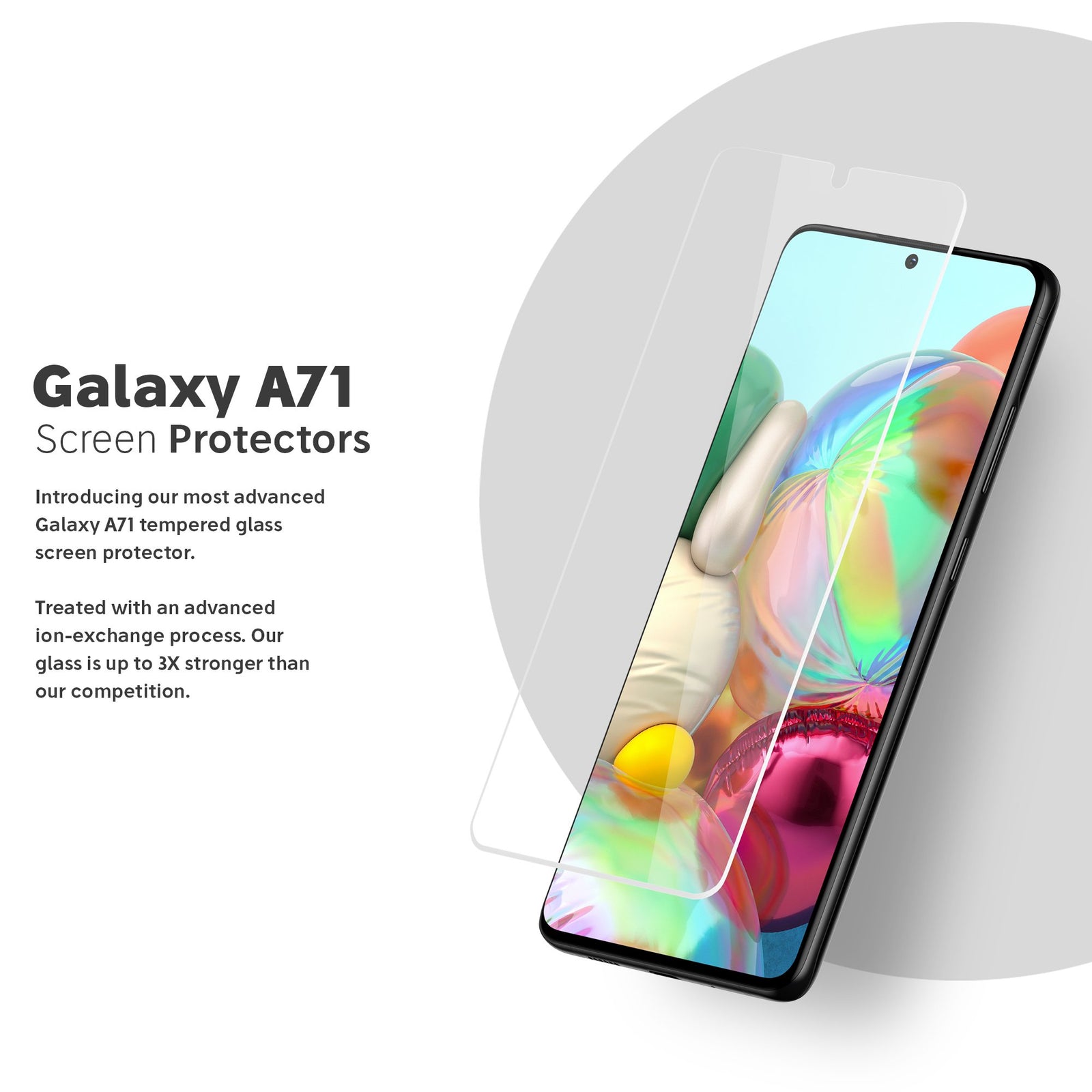 NanoArmour for Samsung Galaxy A71 Best Screen Protector Case Friendly