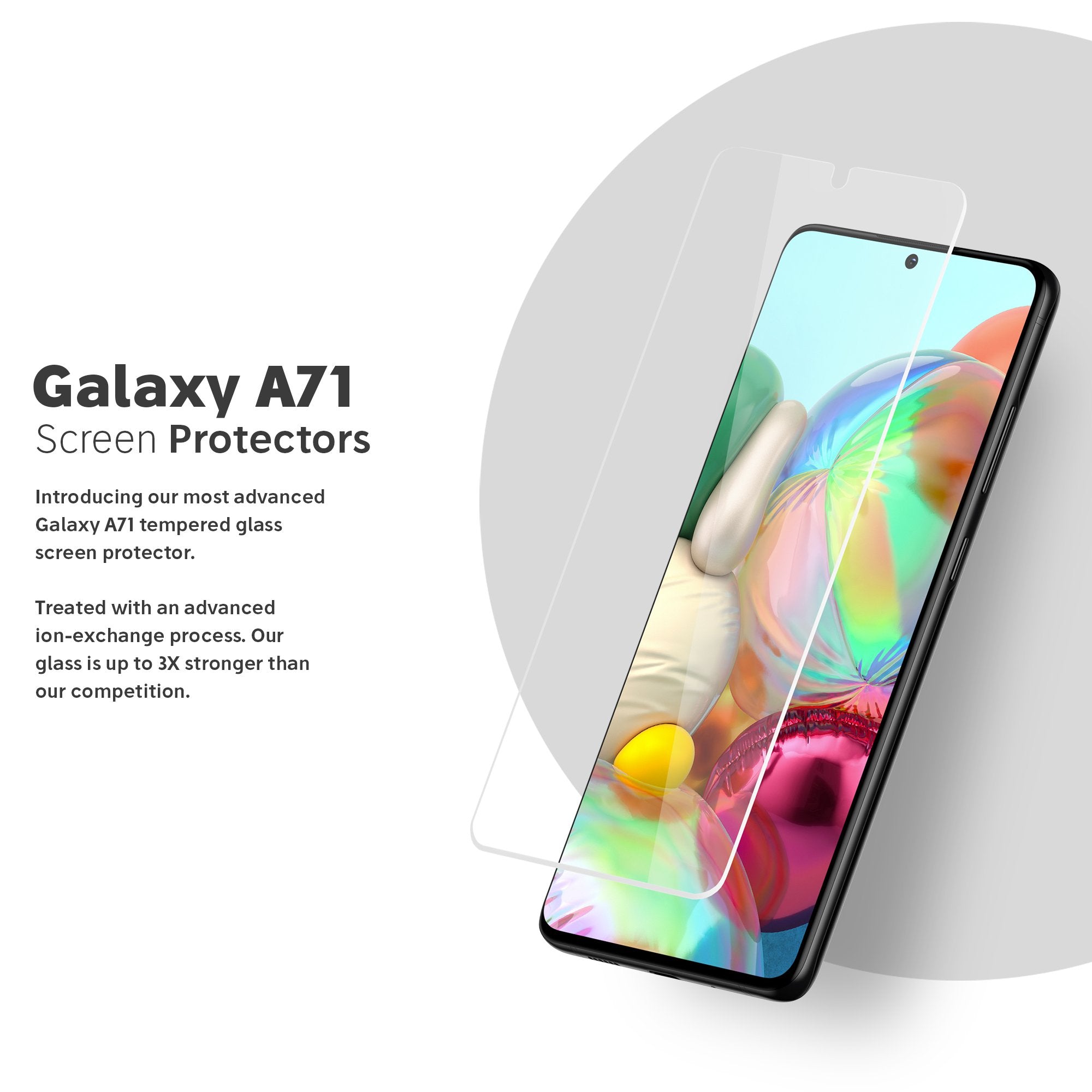 NanoArmour for Samsung Galaxy A71 Best Screen Protector Case Friendly