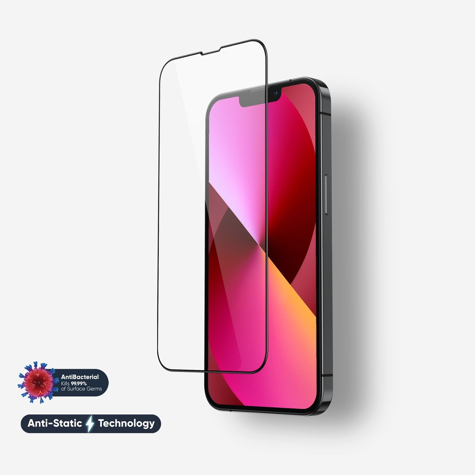 NanoArmour for iPhone 13 Screen Protector Antimicrobial Anti-Dust Edge-to-Edge