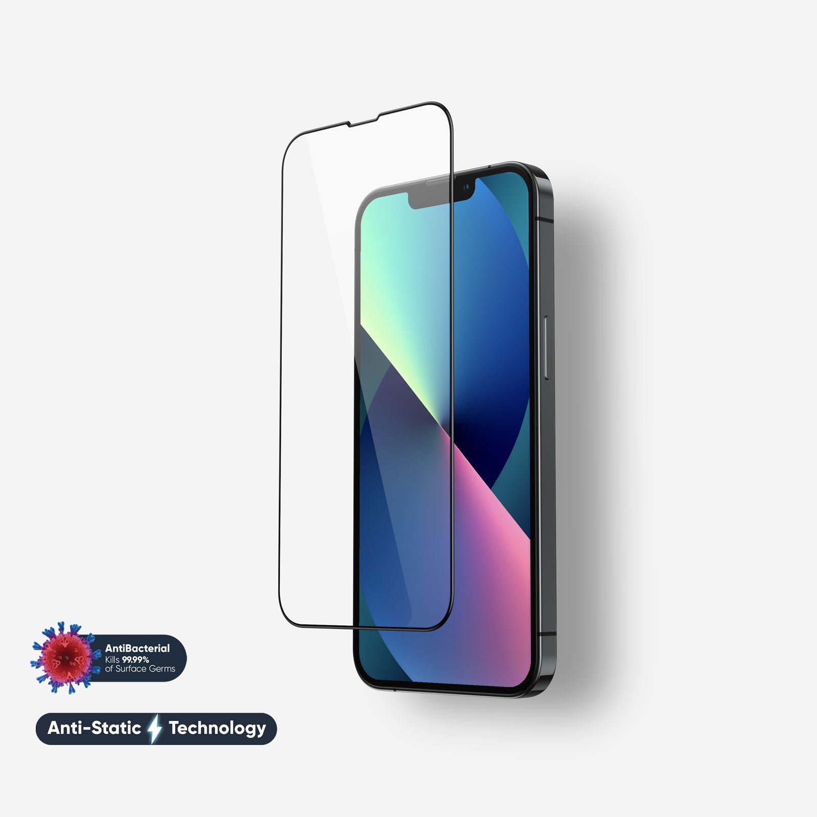 NanoArmour for iPhone 13 mini Screen Protector Antimicrobial Anti-Dust Edge-to-Edge Blue Light Blocker