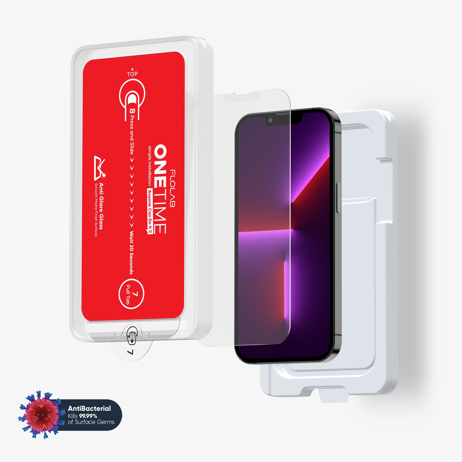 ONETIME NanoArmour for iPhone Anti-Glare Screen Protector: Dust-Free Installation, Case Friendly, Matte