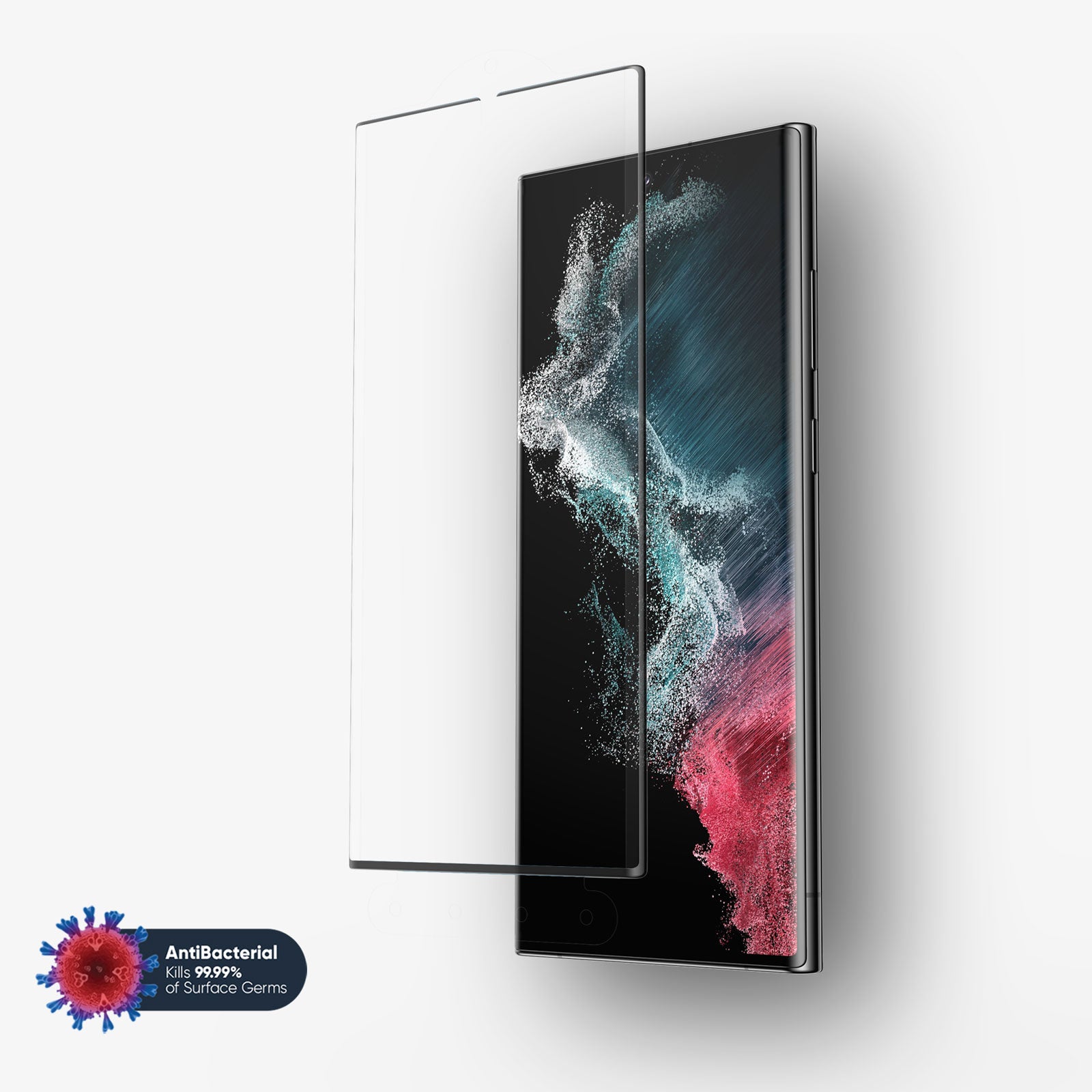 NanoArmour for Samsung Galaxy S22 Ultra Screen Protector Anti-Microbial | Hybrid Tech