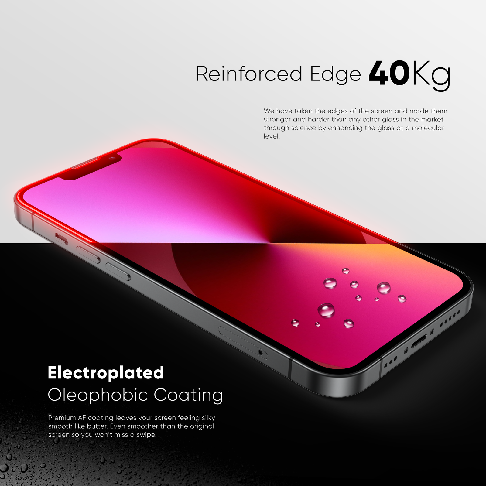 FLOLAB NanoAmour for iPhone 13 Mini Anti-Blue Light Screen Protector Antimicrobial Edge-to-Edge